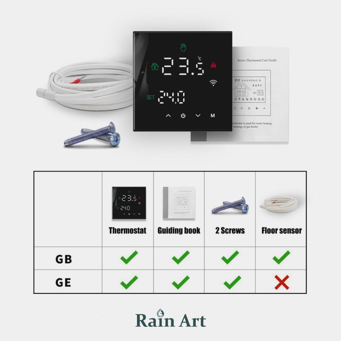 комнатные термостаты , Комнатные датчики для отопления тёплый пол