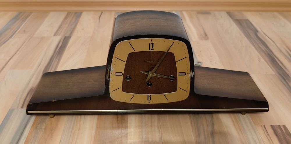 Ceas vechi mecanic Hermle lemn retro vintage de colecție anii 50 - 60