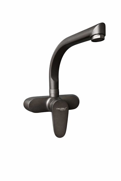 Стенен смесител с горна лебедка сив мат с 1 ръкохватка Високо качество