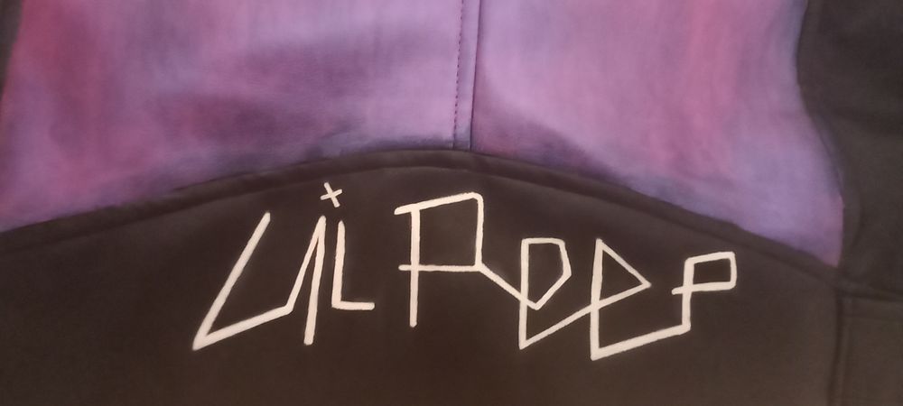 Geaca pictata handmade cu craniu, Lil Peep marimea M