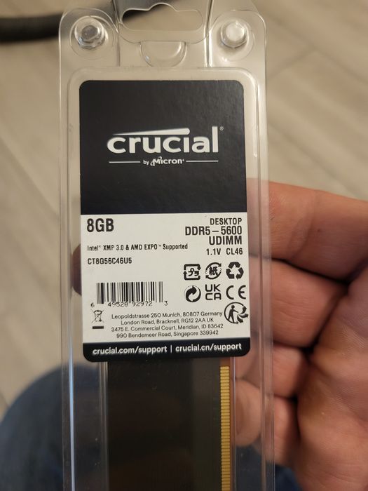 DDR5-5600 8GB Crucial CT8G56C46U5