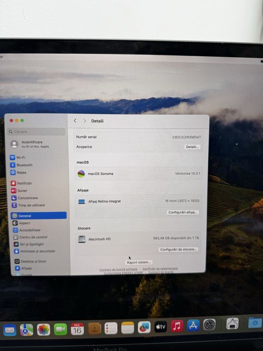 MacBook Pro 16inch 2019 64GB 1TB memorie