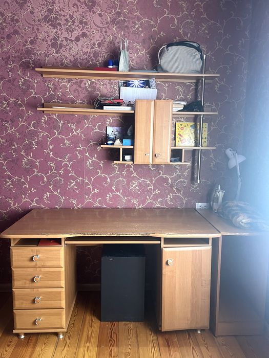 Старый рабочий стол и зеркало КОМПЛЕКТ ДЕШЕГО