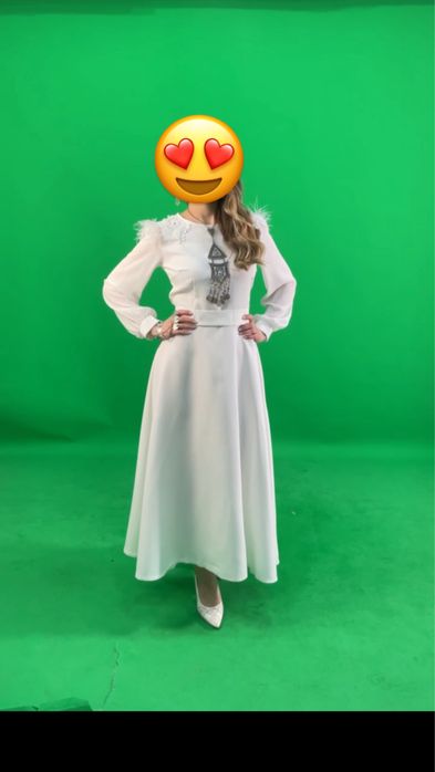 Платье белое на сырга салу