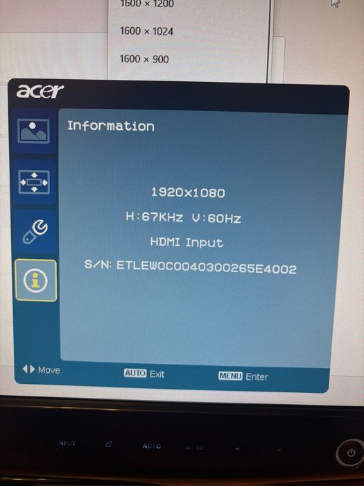 Monitor LCD Acer H243H 24 inch Full HD , Hdmi