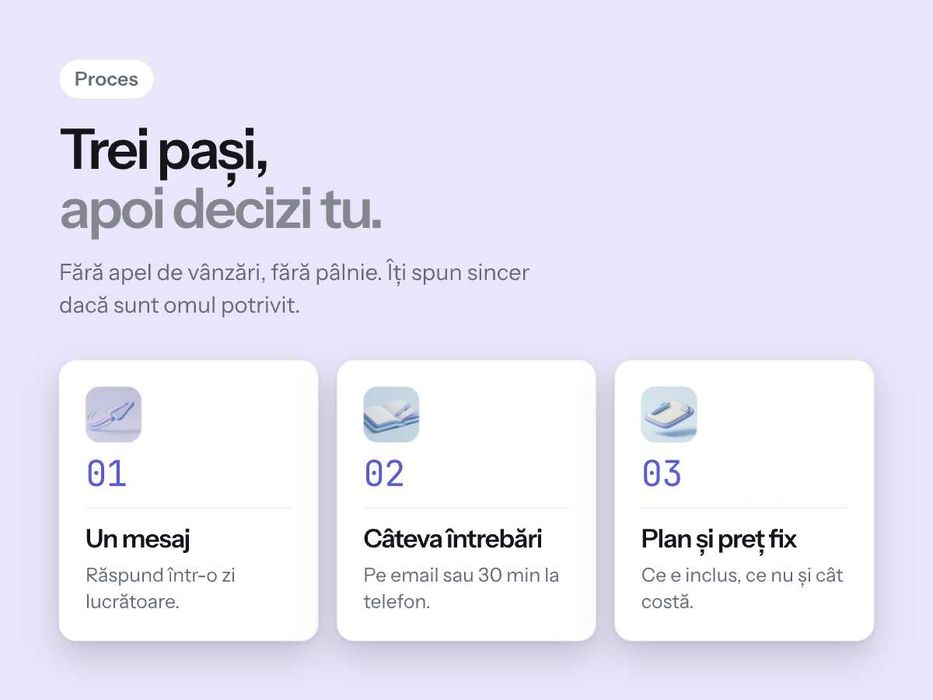 Creare site de prezentare și aplicații mobile, preț fix în scris