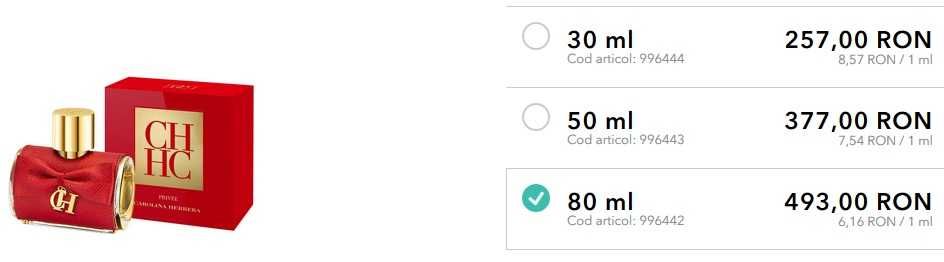 Vand parfum nou, sigilat, original Carolina Herrera "Privee"