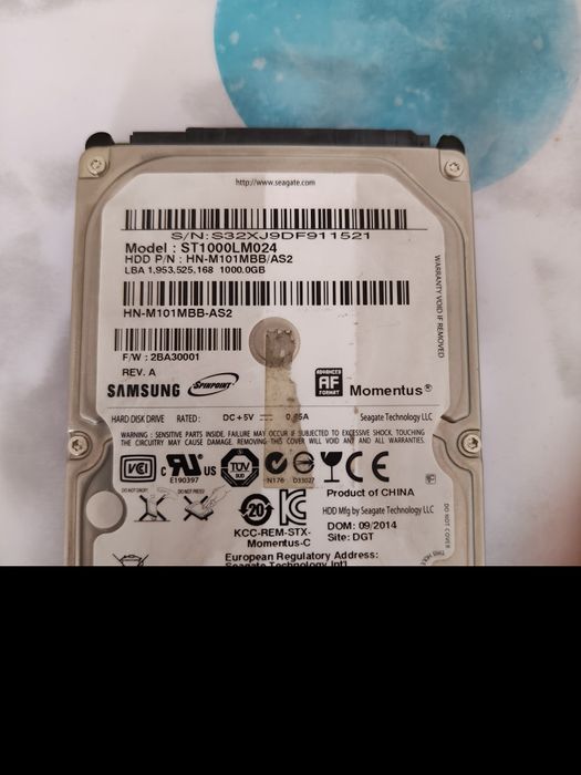 Hdd 1 Тб ноутбучная б/у