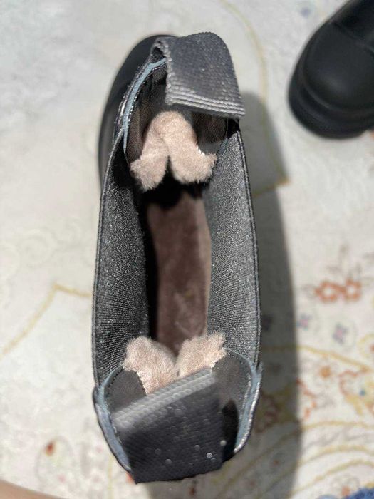 Кожаные сапоги утепленные