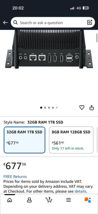 Mini computer Weidian procesor i7 32gb ram 1t ssd
