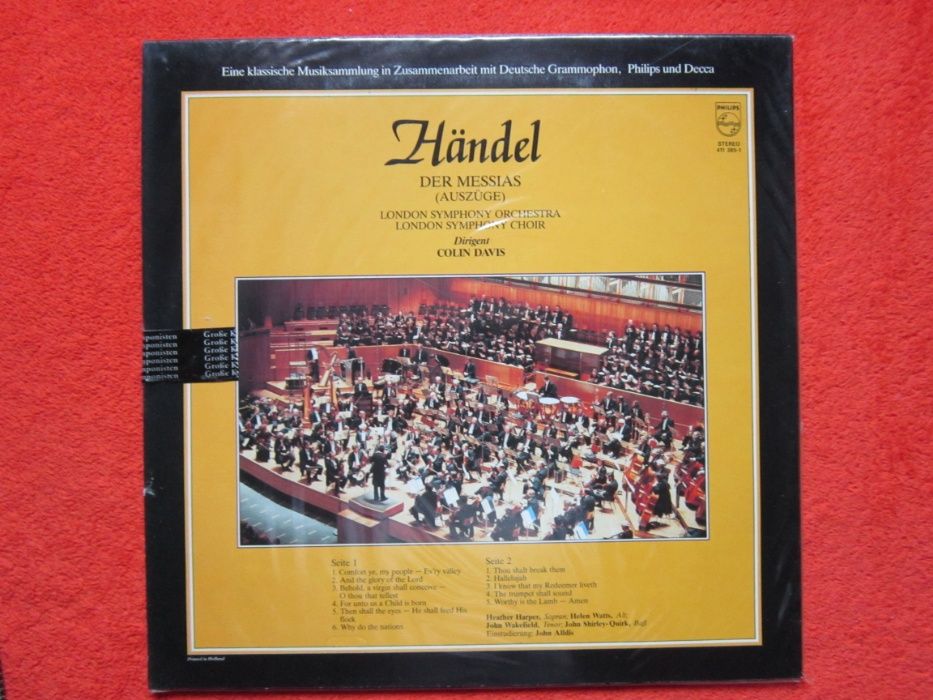 cadou rar  vinil Handel -dir.Sir Colin Davis 1970, N.Marriner sigilate