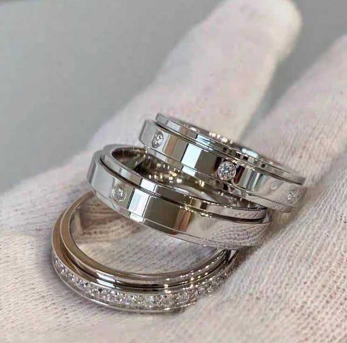 3D Spinner Fidget Ring 316L Неръждаема Медицинска Стомана Антистресов Пръстен Въртящ Пръстен Анти Стрес Инкрустиран Въртящ Механизъм Подвижна Халка