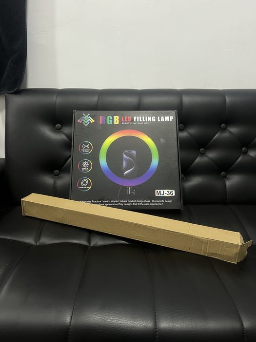 Селфи Лампа RGB 36см + штатив 2м