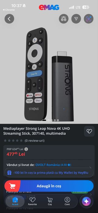 Streaming Tv 4K Stick Strong  Leap Nova