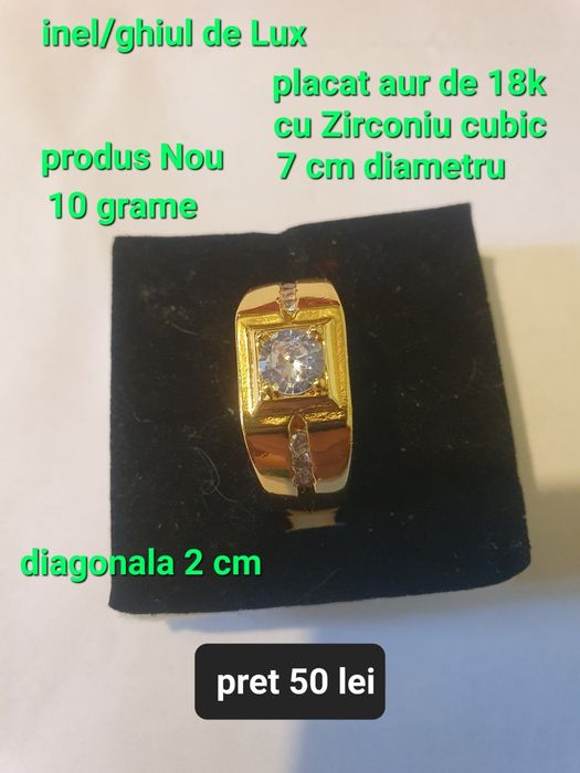 inel/ghiul placat cu Aur