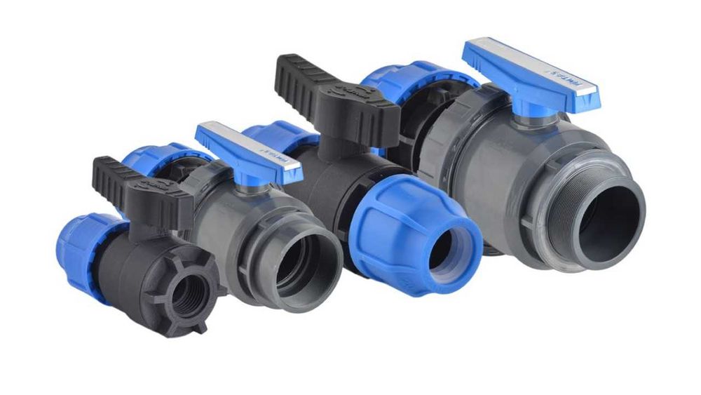 Кран шаровый PP-B компрессионный