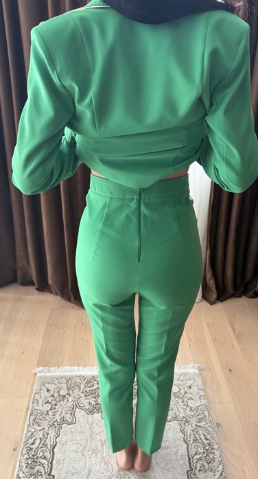 Costum elegant verde 2 piese BBY (Sacou & Pantaloni) - Mărimea S / 36