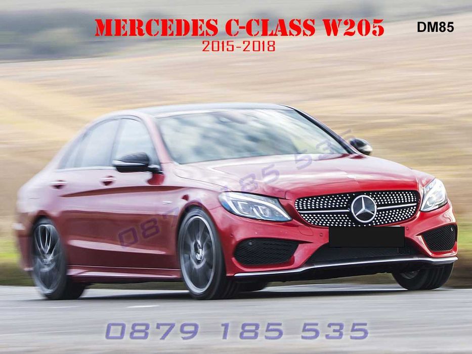 Предна диамантена решетка Mercedes C W205 диамант тунинг грил ц клас