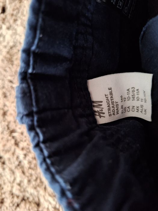 Pantaloni dublati H&M marimea 146 cm, bleumarin, noi fara eticheta