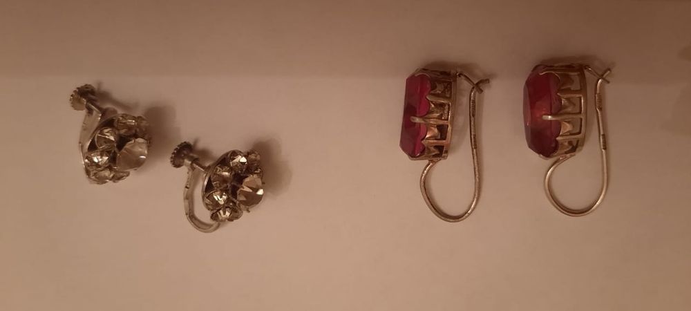 Серьги СССР, звезда, серебро 875