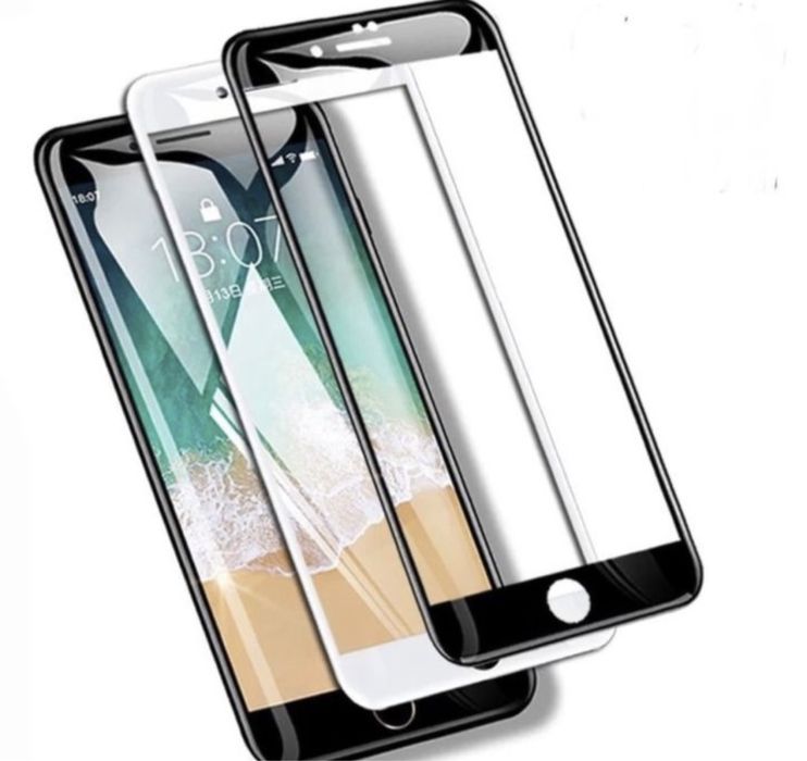 Folie Sticla Safe Glass 21D Alba Neagra Curved Iphone 7/8 Plus SE 16E