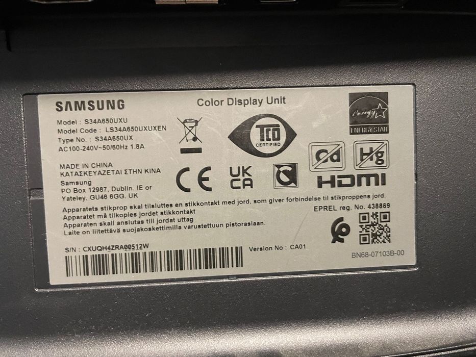 Monitor curbat LED WA Samsung 34" ultrawide QHD DisplayPort Vesa