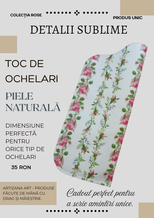 Etui pentru ochelari și penar - piele naturală