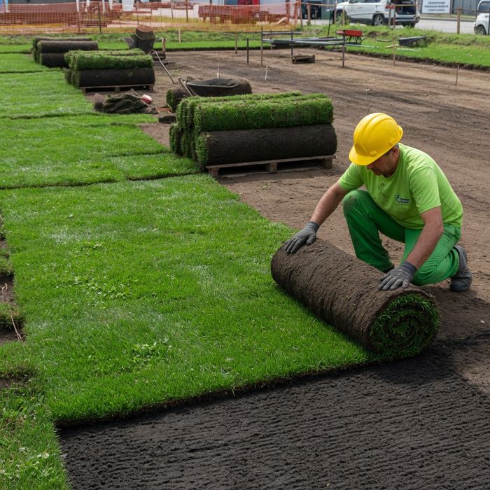 укладка рулонного газона | Таууор газон уоткизиш