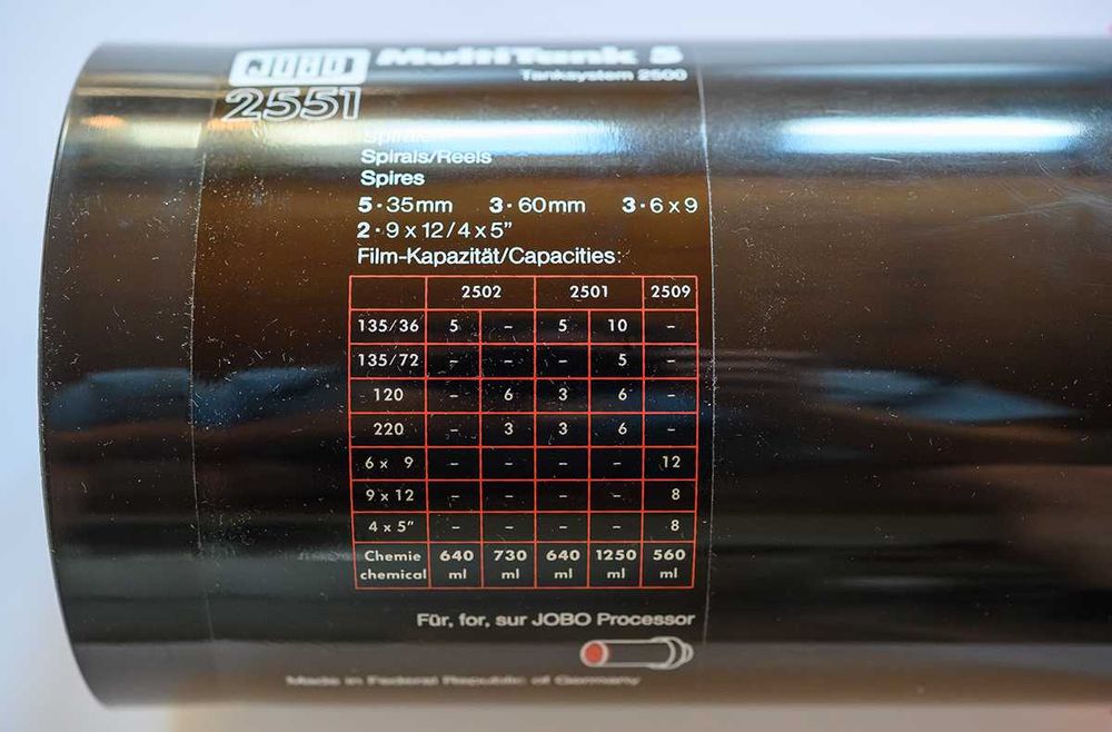 Jobo 2551 + JOBO 2502 доза и спирали за проявяване на филми