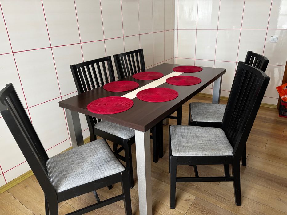 Set masă cu 6 scaune Ikea