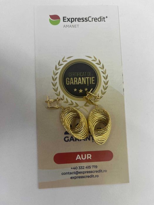 Cercei aur 18k 4.78g (Ag50 Galata B.8303) Garantie 2 ani!