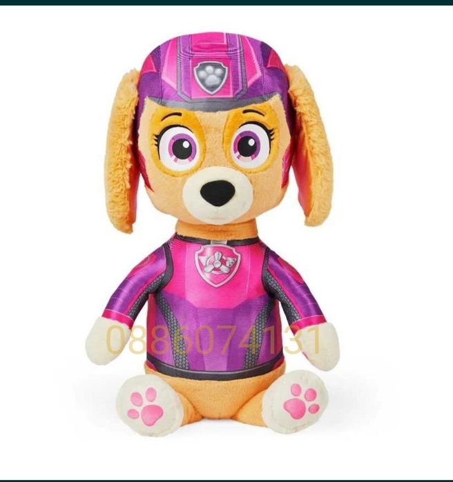 Голяма плюшена играчка Пес Патрул, 65см Куче Скай, Чейс, Роки, Маршал