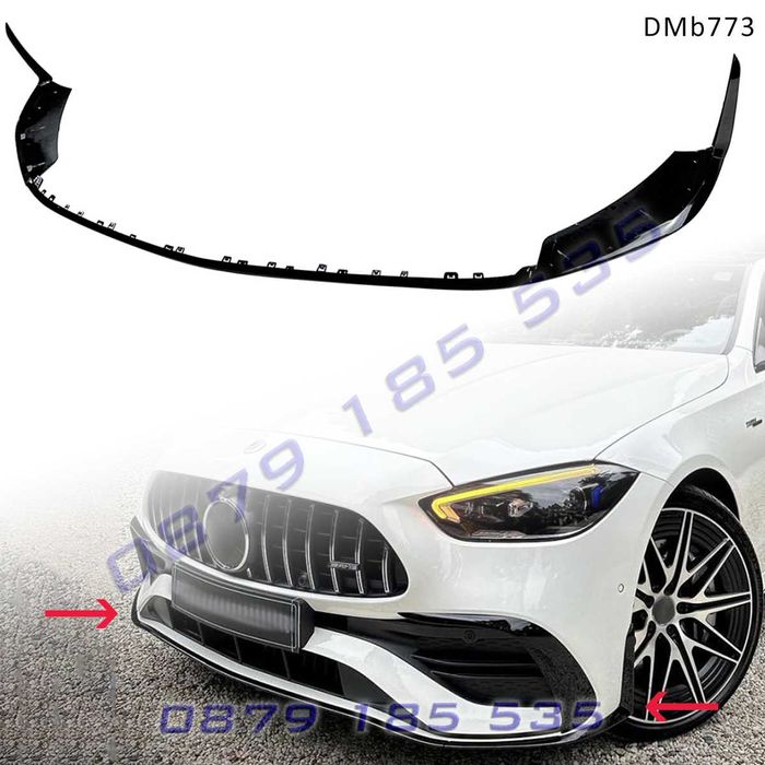 Черен лип спойлер предна броня Mercedes C W206 AMG мерцедес амг тунинг