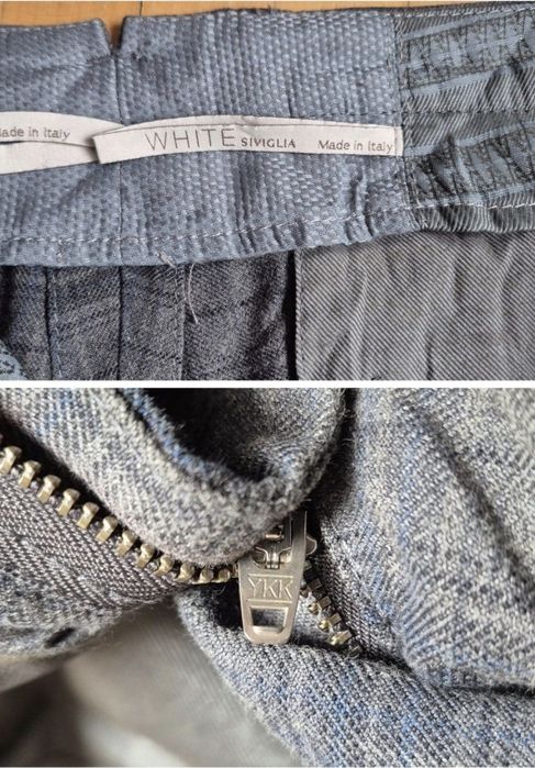 Pantaloni groși lux Siviglia White, Bumbac și Lână - Bărbați W32 / M