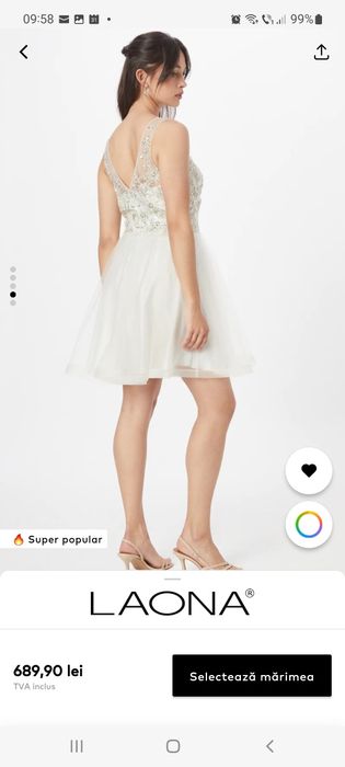 Rochie scurtă crem ocazie XS