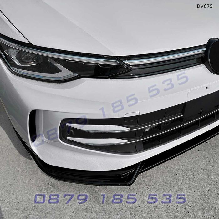 Лип спойлер за предна броня VW Golf 8.5 Standard 2024+ черен гланц DV675 тунинг голф  tuning lip spoiler