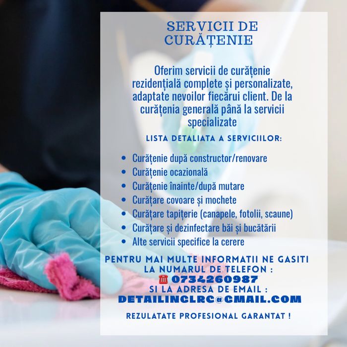 Servicii de Curatenie la domiciliu