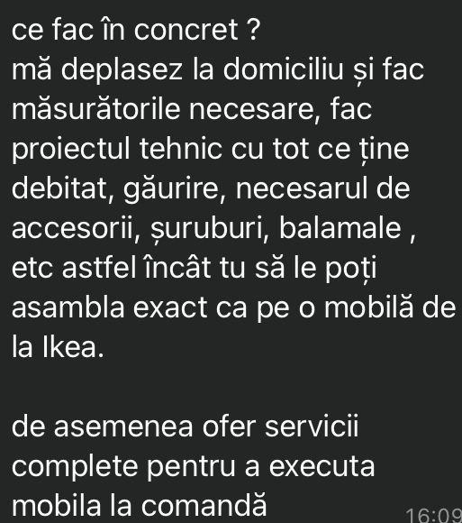 Bucatarie comoda pat noptiera