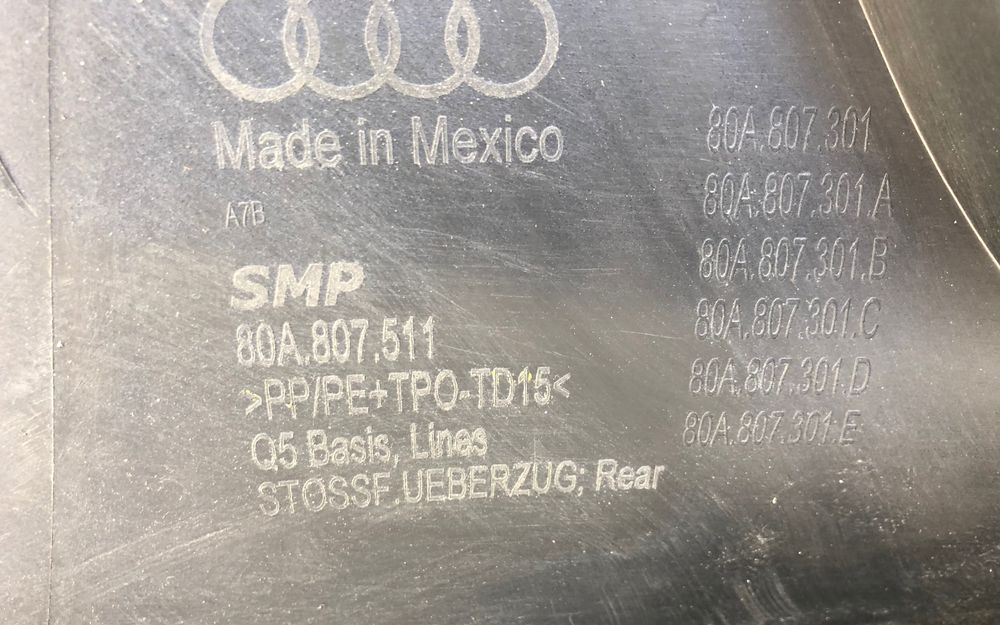 Броня задна брони за Ауди Кю5 Audi Q5,80A807511