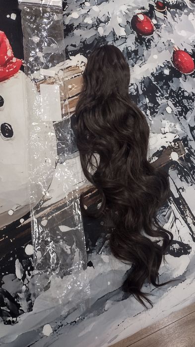 Коса за опашка тъмно кафяв цвят