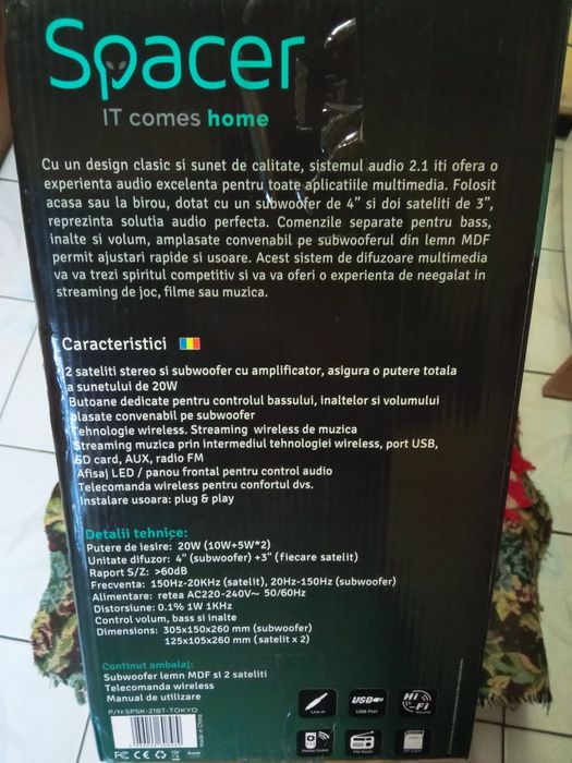 Sistem audio 2.1  Spacer SPSK-21BT
