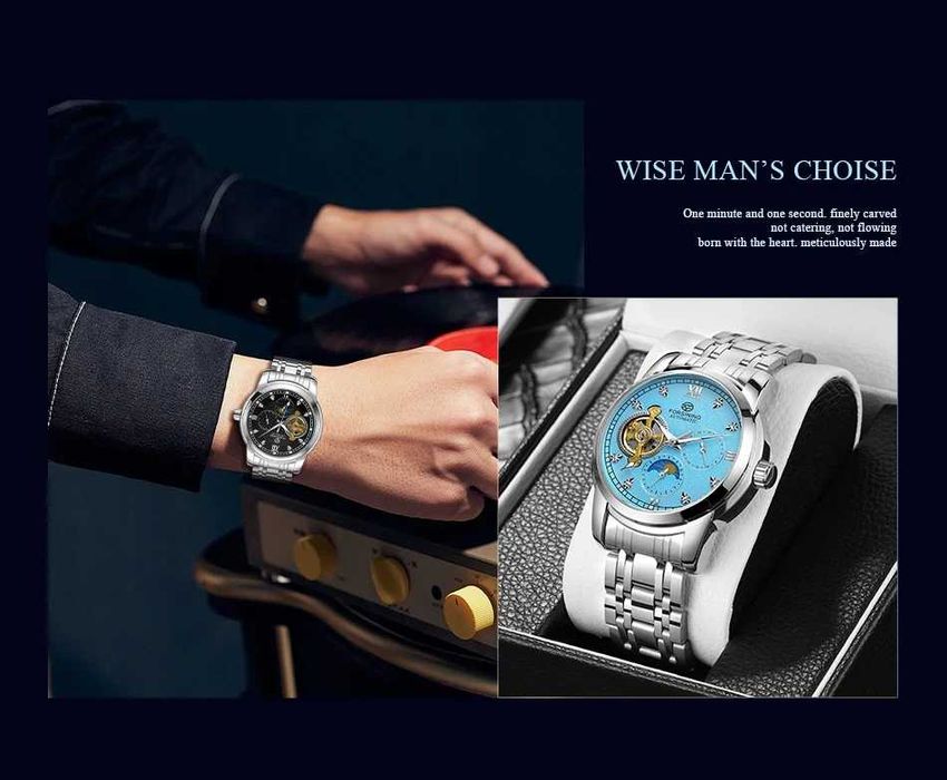 FORSINING Tourbillon Automatic 24h A Dress Business Stainless Steel