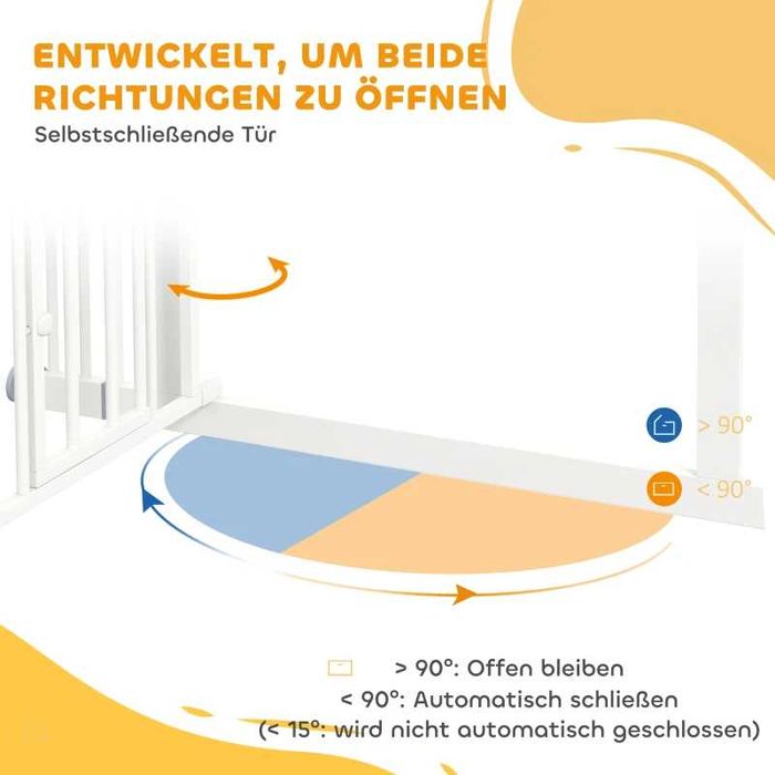 Врата за кучета PawHut, двойно заключваща се,  височина 104 см