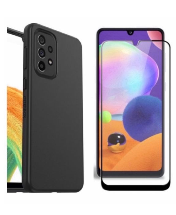 Samsung A24/A25/A35/A55/A56 Husa Silicon Crystal/Neagra + Folie Sticla