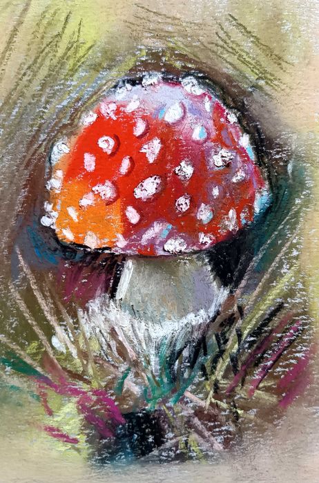 Картина в раме. Пастель.