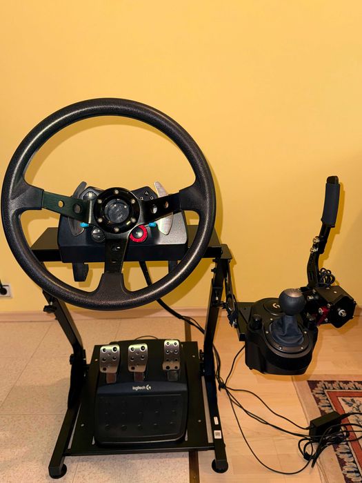 Logitech G29 + Shifter + стойка + Ръчна спирачка. КОМПЛЕКТ !