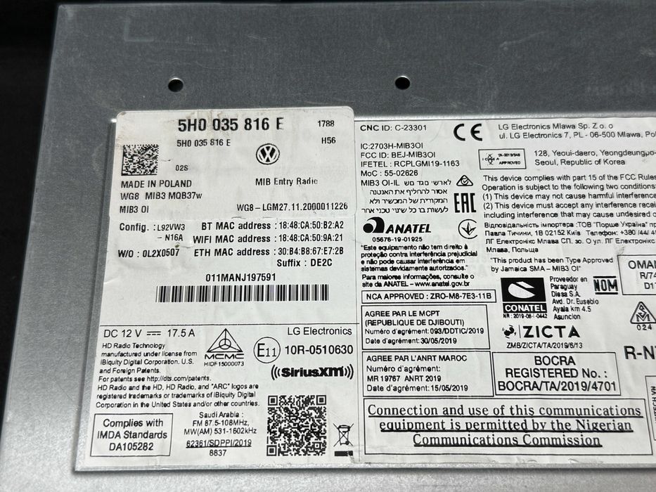 Unitate multimedia MIB3 Volkswagen Skoda Seat 5H0035816E Golf 8 Passat