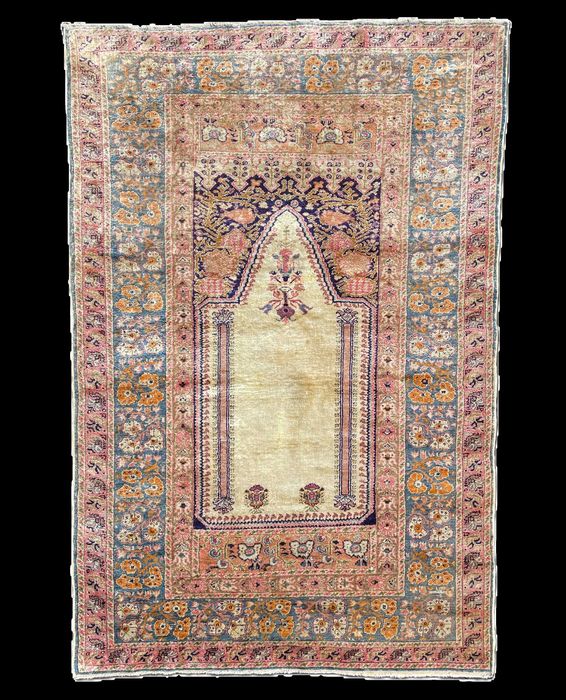 covor matase rugaciune turc Kayseri model Ghiordes mihrab  178 x 118cm