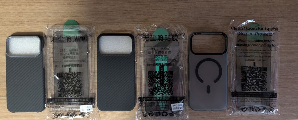 Set 3 huse MagSafe + 3 folii mate pentru iPhone 17 Pro Max
