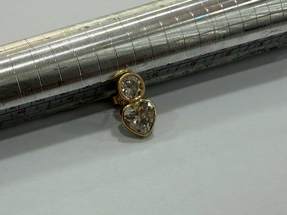 Златни дамски обеци с камъни - 3.00гр 14к